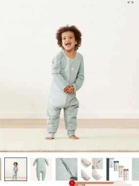 ergoPouch | organic cotton Sleep Onesie 2.5 TOG Sage | size 4-5 years